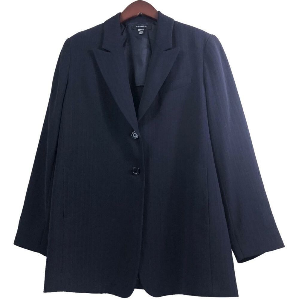 Louben Vintage Black Two Buttons Jacket Blazer